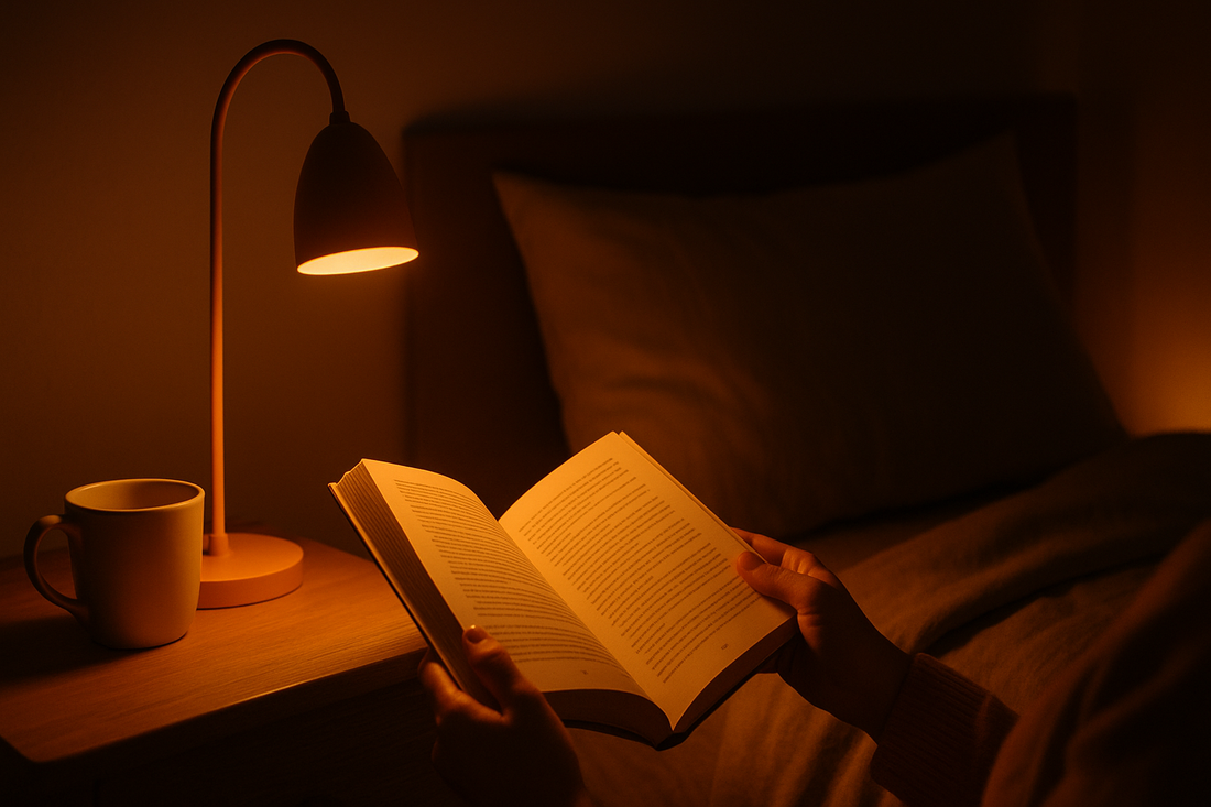 Amber reading light for bedtime without disrupting sleep hormones and melatonin