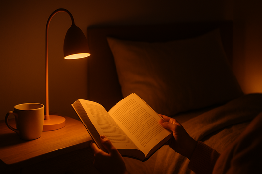 Amber reading light for bedtime without disrupting sleep hormones and melatonin
