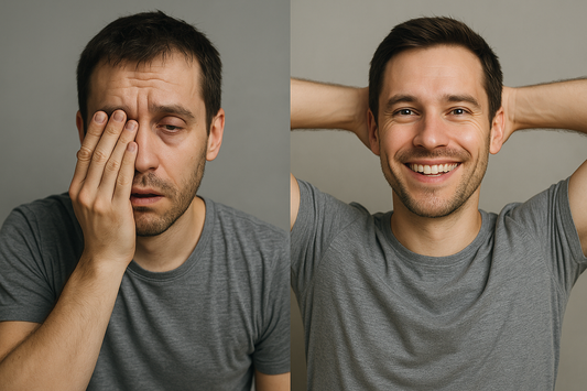Visual showing effects of sleep deprivation versus benefits of good sleep on health