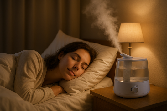 Humidifier creating optimal moisture for dry throat relief while sleeping