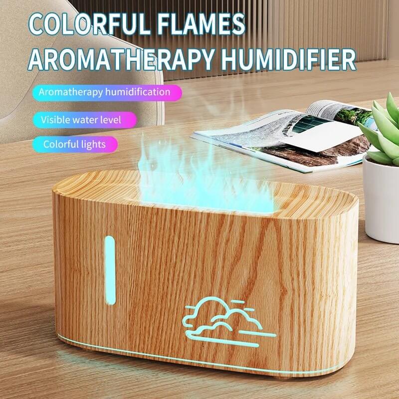 160ml Flame Effect Aroma Diffuser, USB Powered, 7 Color Light - Buy Online at QuietAura