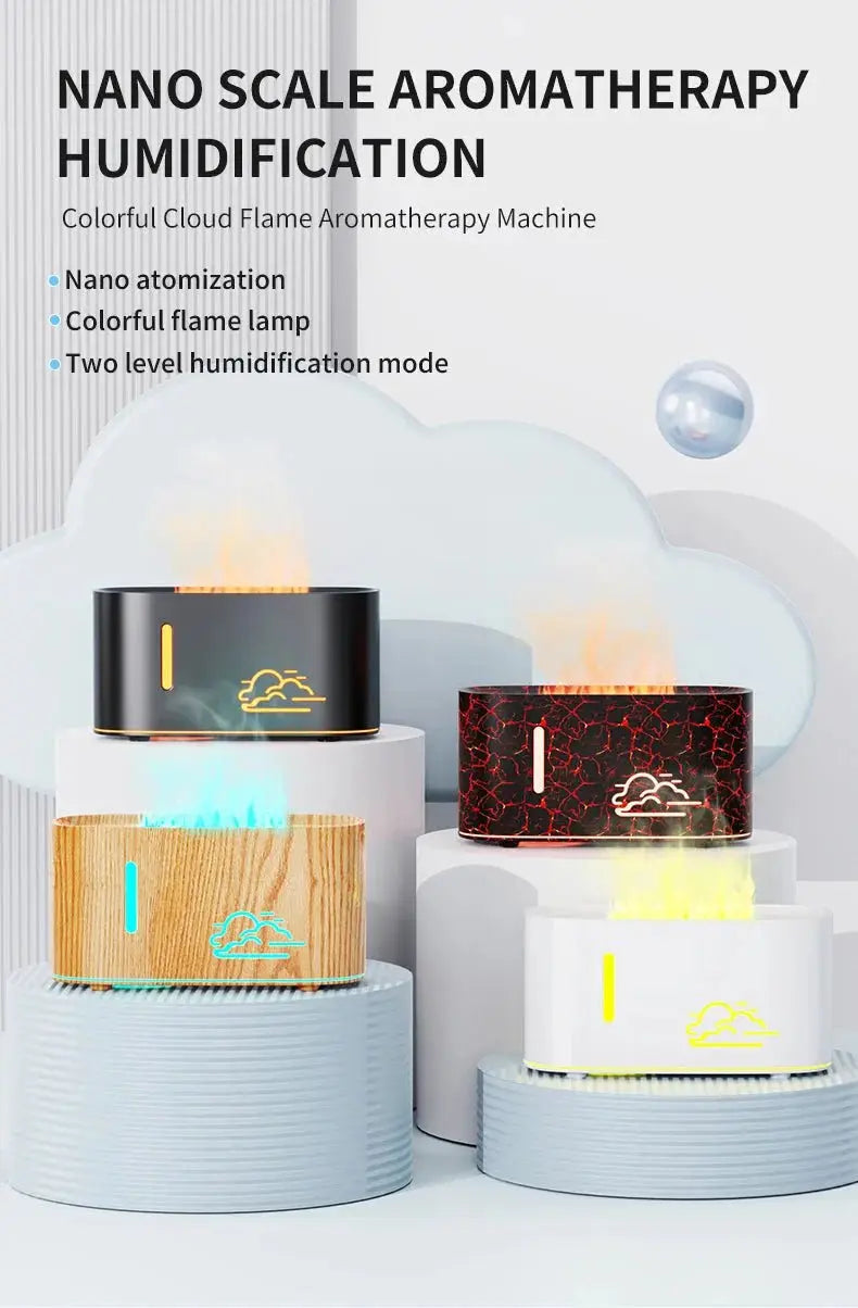 160ml Flame Effect Aroma Diffuser, USB Powered, 7 Color Light - Buy Online at QuietAura
