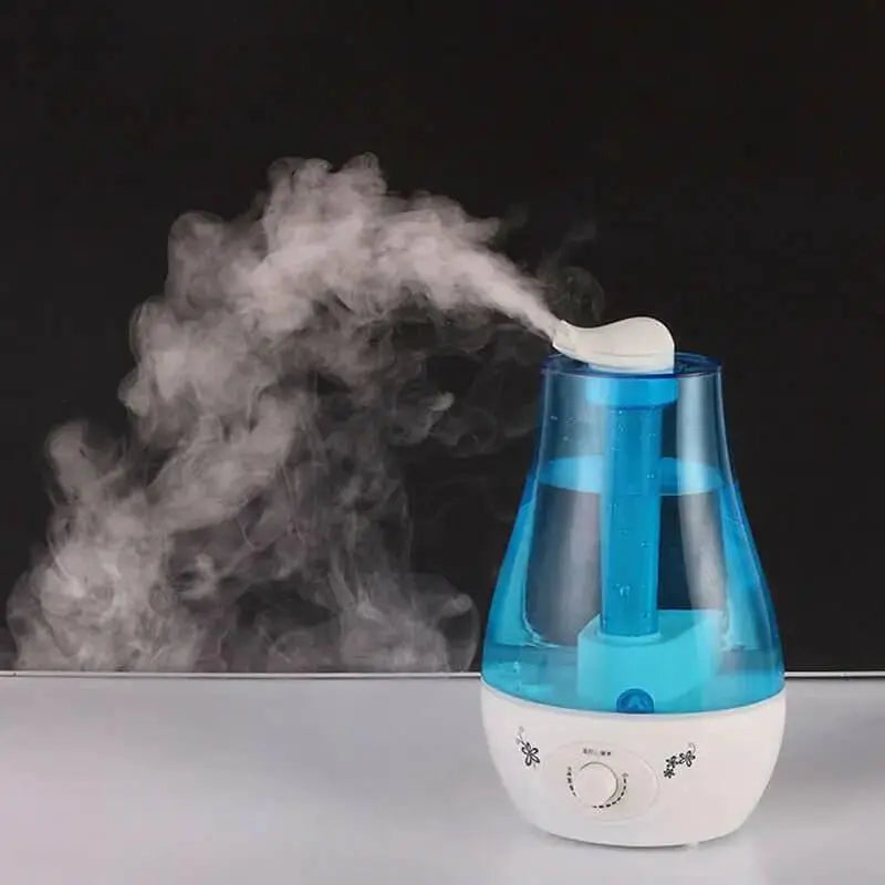 Sealed reservoir cool mist humidifier with no leaks on nightstand