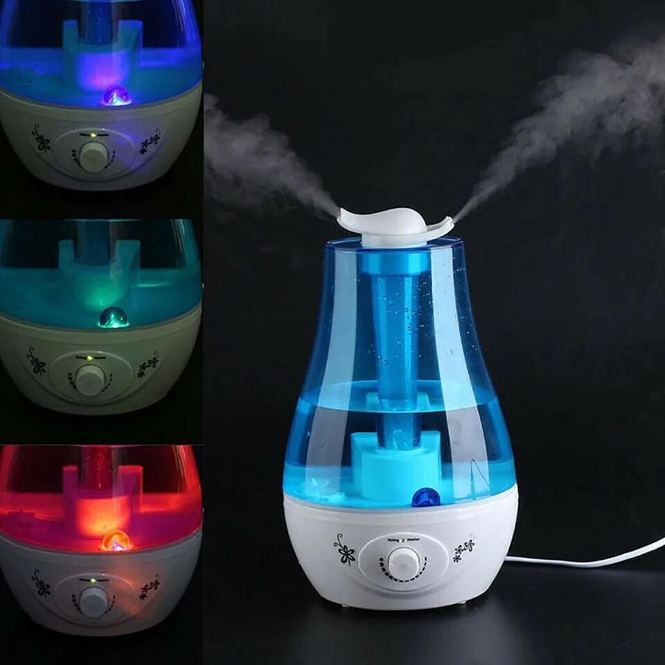 3L Ultrasonic Humidifier with Dual Mist Nozzles, 7 Color LED Night Light - Buy Online at QuietAura