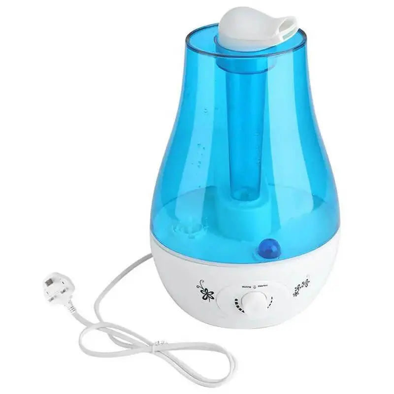 QuietAura humidifier in cozy bedroom setting with warm aesthetic lighting