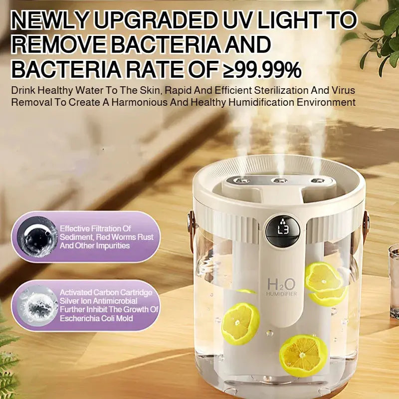 Home Portable Desktop Small Humidifier Wireless Three Spray Large Fog Volume Office Humidifier QuietAura