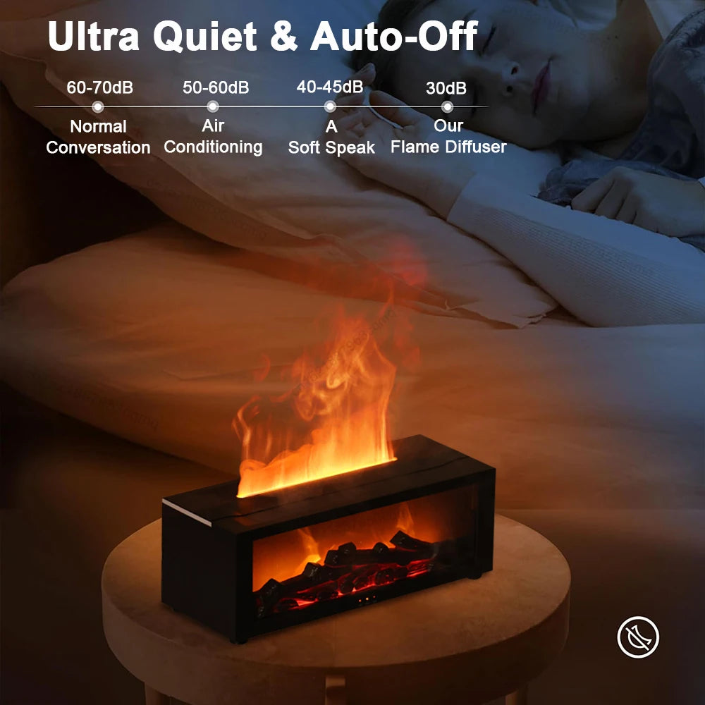 Flame Effect Aroma Diffuser - Essential Oil Humidifier with LED Remote