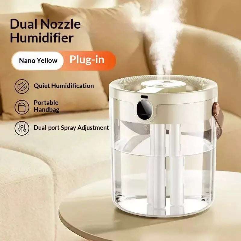 Rechargeable 3 Spray Humidifier Large Capacity Quiet Air Humidifier with Night Light Portable for Home Office Bedroom Desktop QuietAura