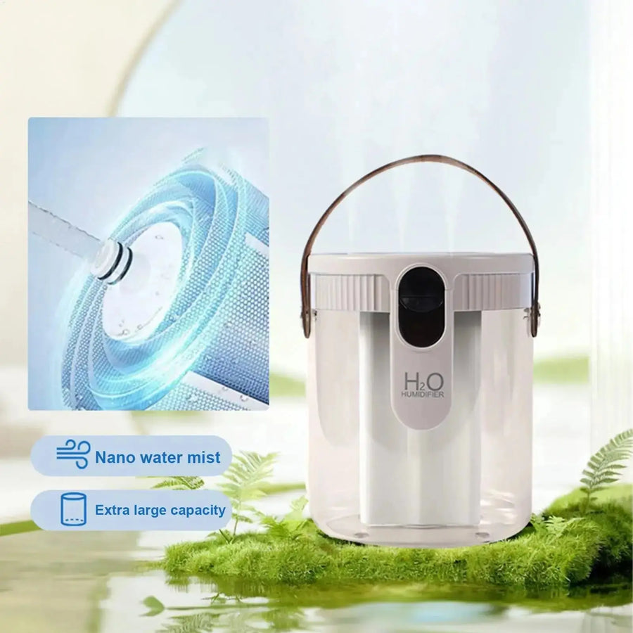 2.5L Quiet Humidifier 5 Mist Levels 3 Nozzles Mist Maker for Bedroom Home Office Desk Travel Nursery Nightstand Air Moisturizer QuietAura