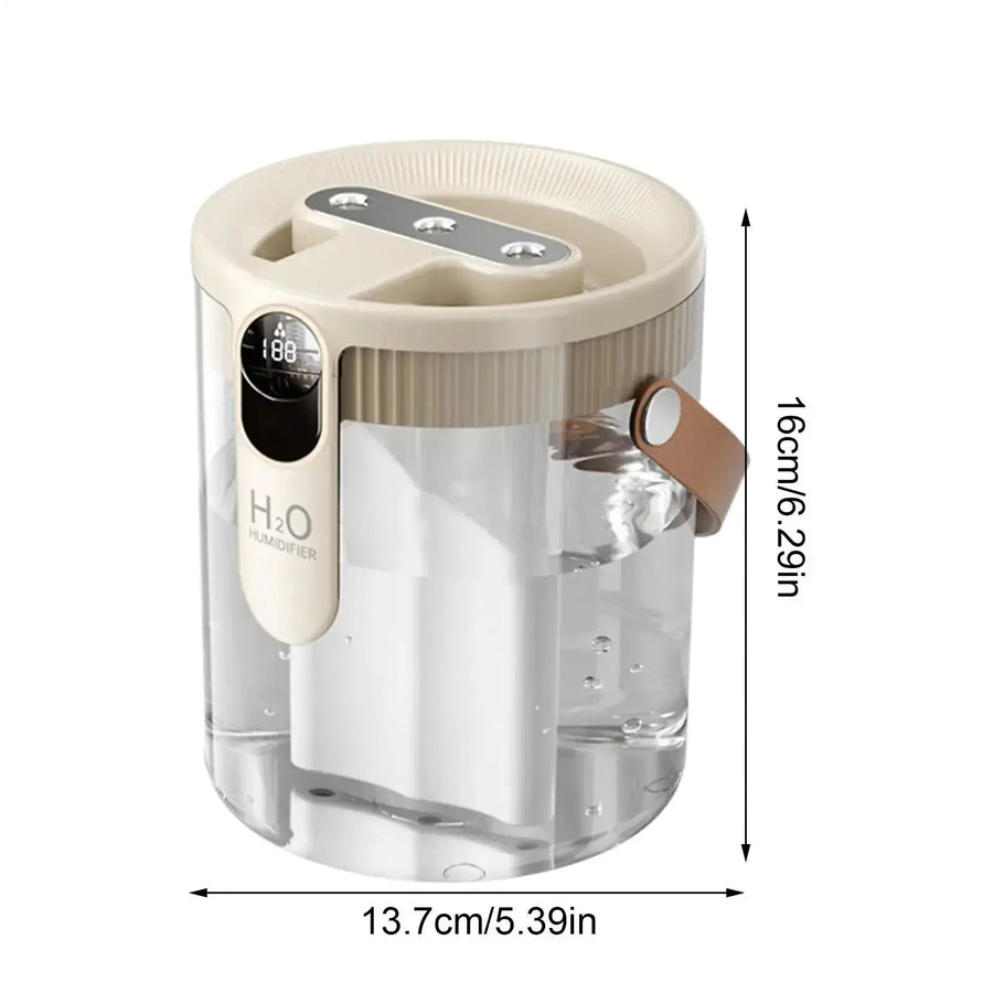 2.5L Quiet Humidifier 5 Mist Levels 3 Nozzles Mist Maker for Bedroom Home Office Desk Travel Nursery Nightstand Air Moisturizer QuietAura