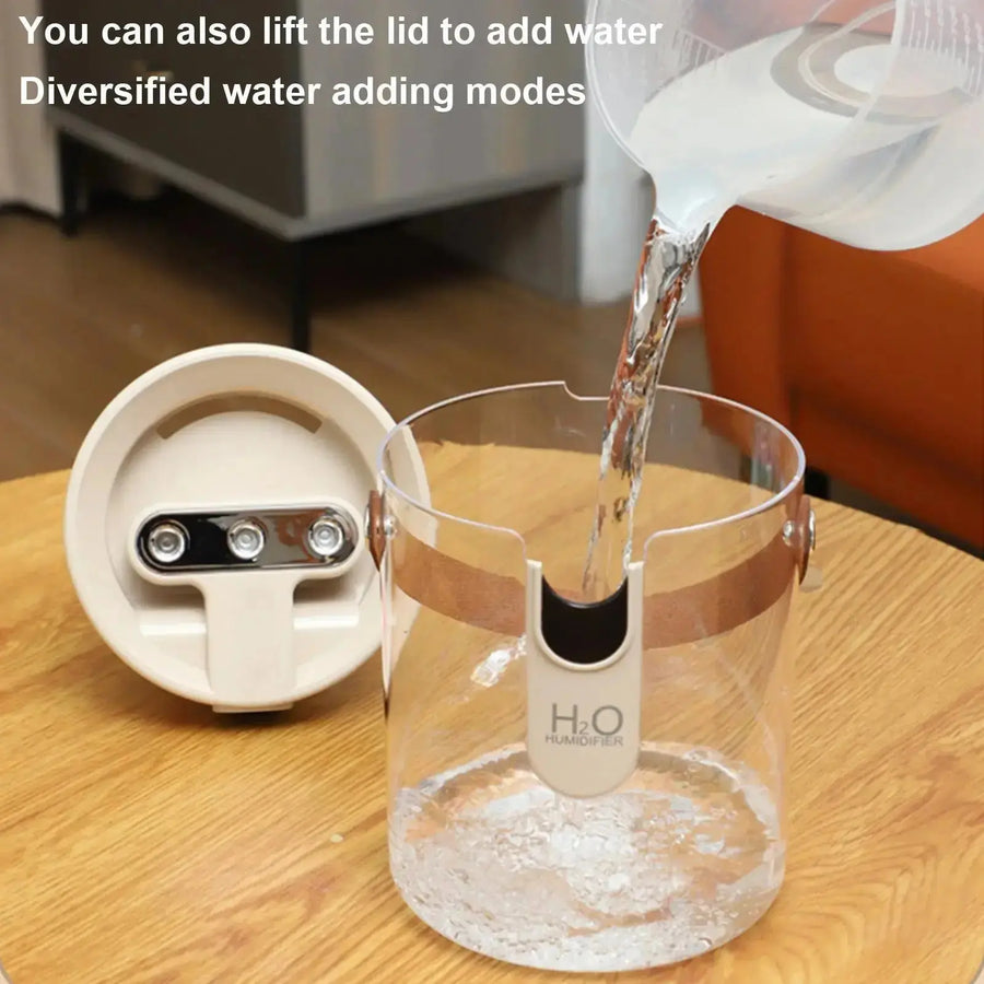 2.5L Quiet Humidifier 5 Mist Levels 3 Nozzles Mist Maker for Bedroom Home Office Desk Travel Nursery Nightstand Air Moisturizer QuietAura