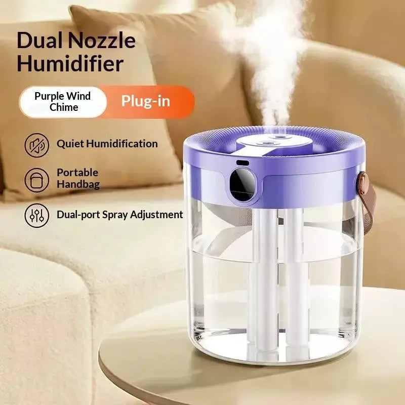 Rechargeable 3 Spray Humidifier Large Capacity Quiet Air Humidifier with Night Light Portable for Home Office Bedroom Desktop QuietAura