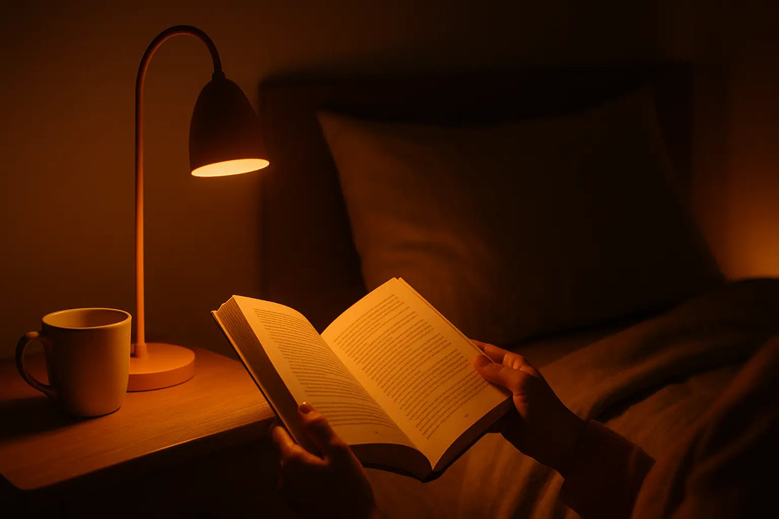 Amber reading light for bedtime without disrupting sleep hormones and melatonin