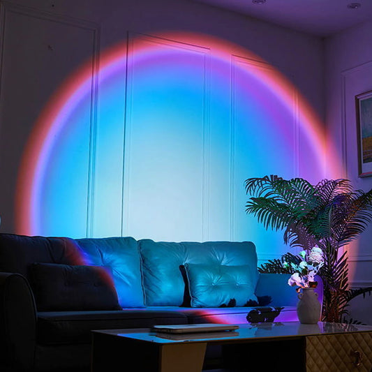 Sunset Projection Lamp — Rainbow LED Sunset Light for Bedroom Aesthetic