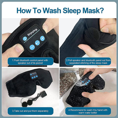 Bluetooth Sleep Eye Mask — Wireless Headphones Sleeping Mask for Side Sleepers