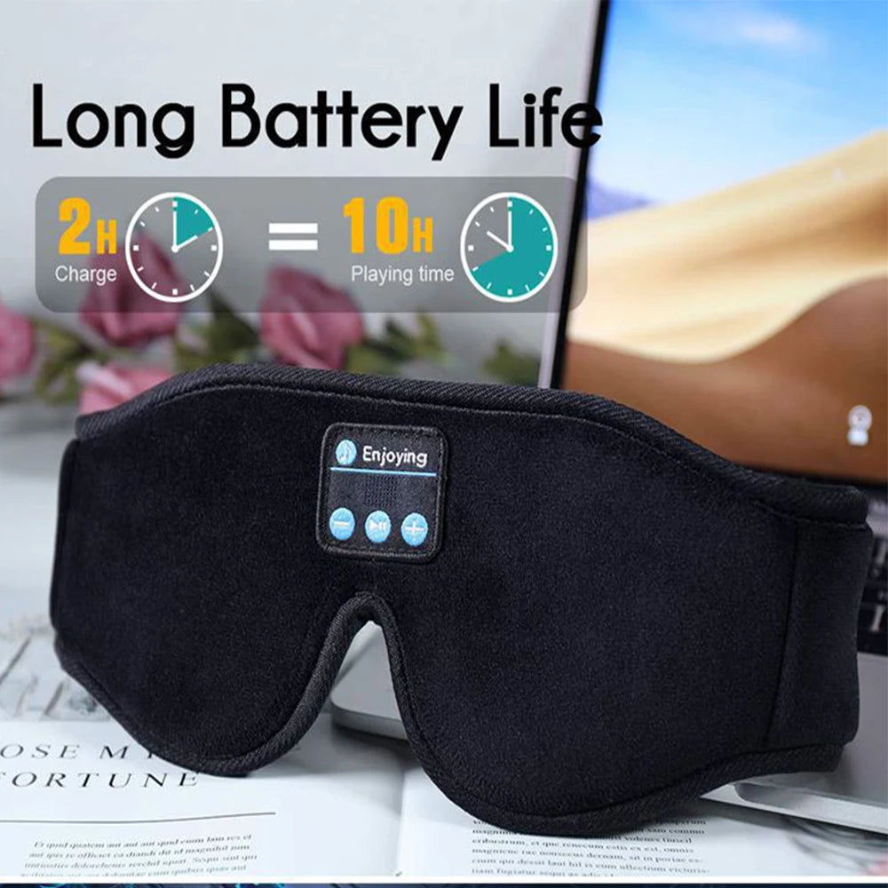 Bluetooth Sleep Eye Mask — Wireless Headphones Sleeping Mask for Side Sleepers