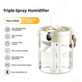 3-Nozzle Humidifier for Bedroom Quiet Night Light Air Purifier Adjustable Mist Levels Mini Humidifier for Pregnant Women Babies QuietAura