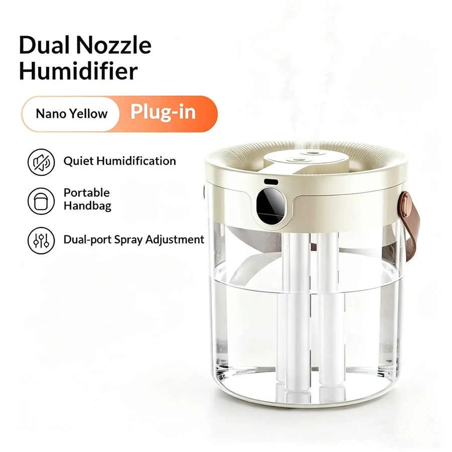 3-Nozzle Humidifier for Bedroom Quiet Night Light Air Purifier Adjustable Mist Levels Mini Humidifier for Pregnant Women Babies QuietAura