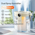 USB Small Humidifier With Three Sprays And Large Amount Of Mist/Mini Humidifier With Night Light For Bedroom Desktop Large Mist QuietAura