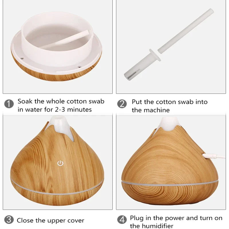 Aromatherapy Diffuser with LED Light — Ultrasonic Essential Oil Diffuser for Bedroom