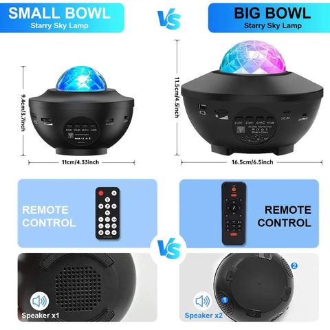 Galaxy Light Projector – Ocean Wave Night Light with Music & Remote - Buy Online at QuietAura