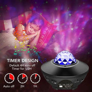 Galaxy Light Projector – Ocean Wave Night Light with Music & Remote - Buy Online at QuietAura