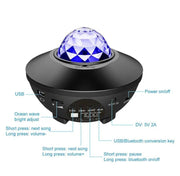 Galaxy Light Projector – Ocean Wave Night Light with Music & Remote - Buy Online at QuietAura
