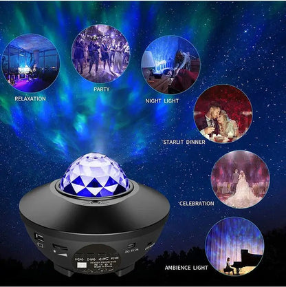 Galaxy Light Projector – Ocean Wave Night Light with Music & Remote - Buy Online at QuietAura