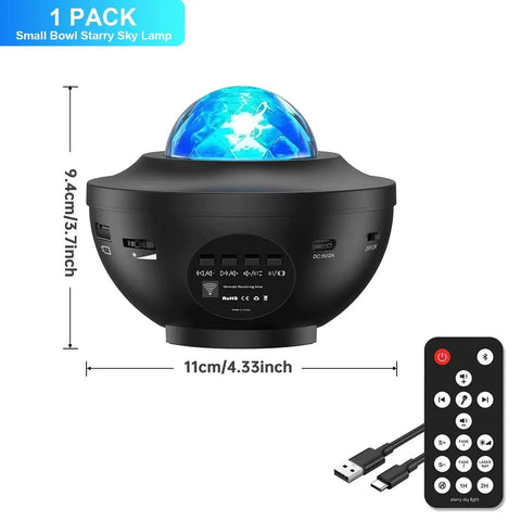 Galaxy Light Projector – Ocean Wave Night Light with Music & Remote - Buy Online at QuietAura