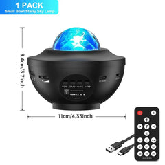Galaxy Light Projector – Ocean Wave Night Light with Music & Remote - Buy Online at QuietAura