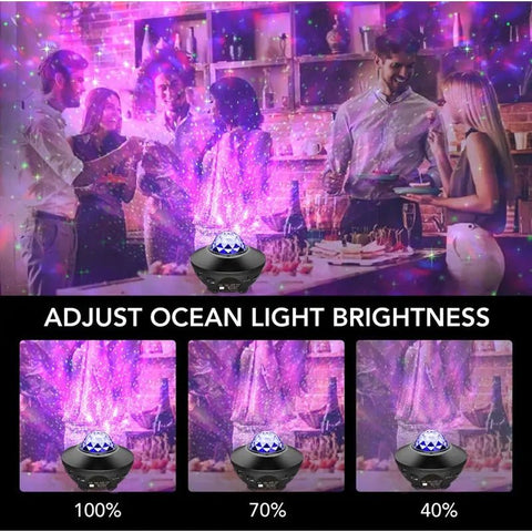 Galaxy Light Projector – Ocean Wave Night Light with Music & Remote - Buy Online at QuietAura