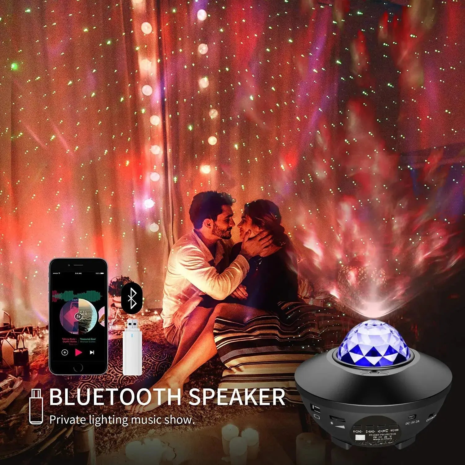 Galaxy Light Projector – Ocean Wave Night Light with Music & Remote - Buy Online at QuietAura