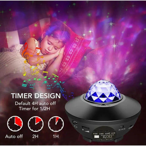 Galaxy Light Projector – Ocean Wave Night Light with Music & Remote - Buy Online at QuietAura