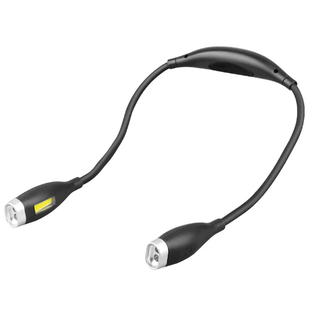 Black flexible neck light on a white background