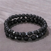 Lava Stone & Tiger Eye Beaded Bracelet Set – 2pc Unisex Gift - Buy Online at QuietAura