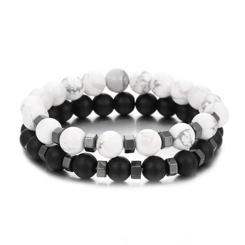 Lava Stone & Tiger Eye Beaded Bracelet Set – 2pc Unisex Gift - Buy Online at QuietAura
