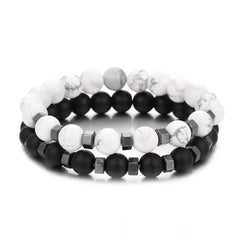 Lava Stone & Tiger Eye Beaded Bracelet Set – 2pc Unisex Gift - Buy Online at QuietAura