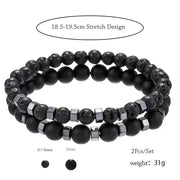 Lava Stone & Tiger Eye Beaded Bracelet Set – 2pc Unisex Gift - Buy Online at QuietAura