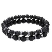 Lava Stone & Tiger Eye Beaded Bracelet Set – 2pc Unisex Gift - Buy Online at QuietAura