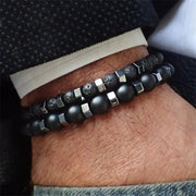 Lava Stone & Tiger Eye Beaded Bracelet Set – 2pc Unisex Gift - Buy Online at QuietAura