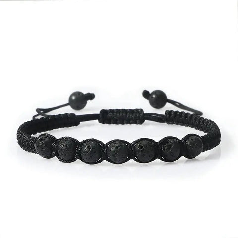 Men’s Lava Stone Bracelet – Handmade Adjustable Beaded Rope Chain - Buy Online at QuietAura