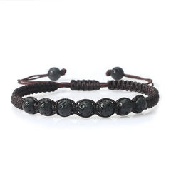 Men’s Lava Stone Bracelet – Handmade Adjustable Beaded Rope Chain - Buy Online at QuietAura