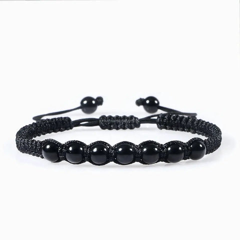 Men’s Lava Stone Bracelet – Handmade Adjustable Beaded Rope Chain - Buy Online at QuietAura
