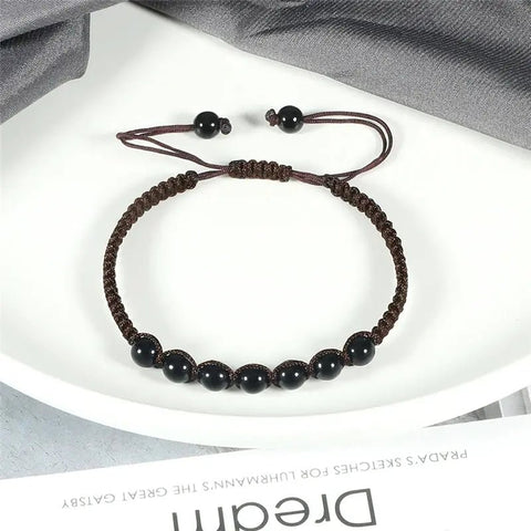 Men’s Lava Stone Bracelet – Handmade Adjustable Beaded Rope Chain - Buy Online at QuietAura