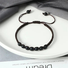 Men’s Lava Stone Bracelet – Handmade Adjustable Beaded Rope Chain - Buy Online at QuietAura
