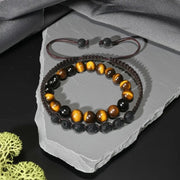 Men’s Lava Stone Bracelet – Handmade Adjustable Beaded Rope Chain - Buy Online at QuietAura