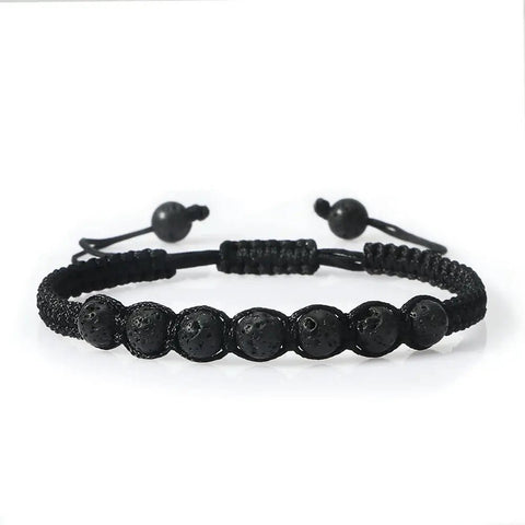 Men’s Lava Stone Bracelet – Handmade Adjustable Beaded Rope Chain - Buy Online at QuietAura