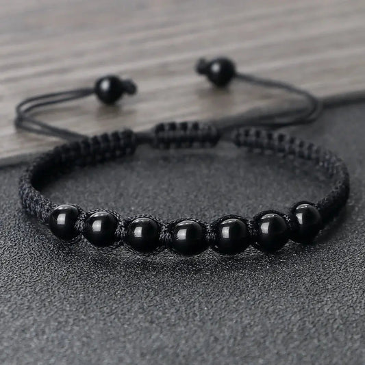 Men’s Lava Stone Bracelet – Handmade Adjustable Beaded Rope Chain - Buy Online at QuietAura