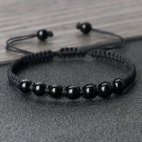 Men’s Lava Stone Bracelet – Handmade Adjustable Beaded Rope Chain - Buy Online at QuietAura
