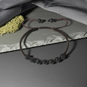 Men’s Lava Stone Bracelet – Handmade Adjustable Beaded Rope Chain - Buy Online at QuietAura